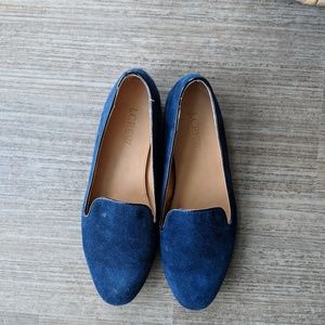 Blue suede jcrew loafers sz 6.5